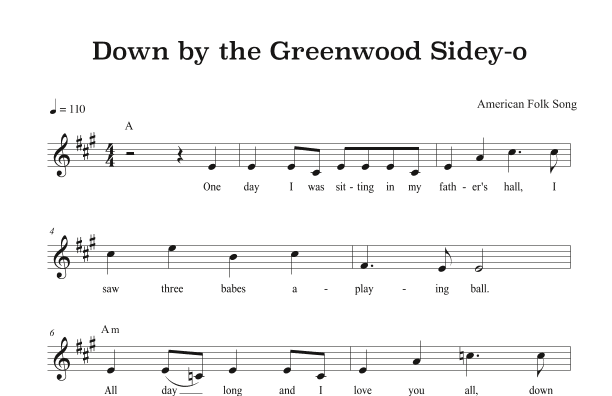 Down By the Greenwood Sidey-o (arr. Riverside Guitar School)