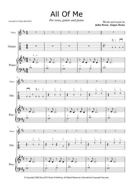 All Of Me (arr. Allegra Bakerfield)