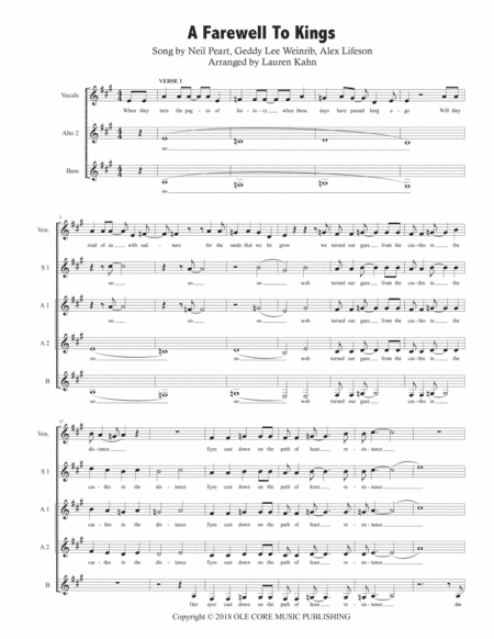 A Farewell To Kings (arr. Lauren Kahn)