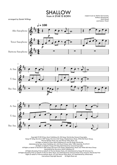 Shallow (arr. Daniel Willings)