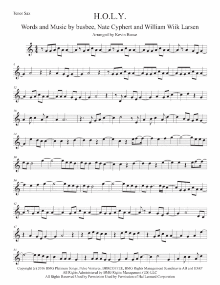 H.O.L.Y. (arr. Kevin Busse)