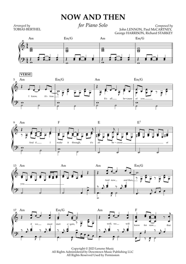 Now And Then (arr. Tobias Berthel)