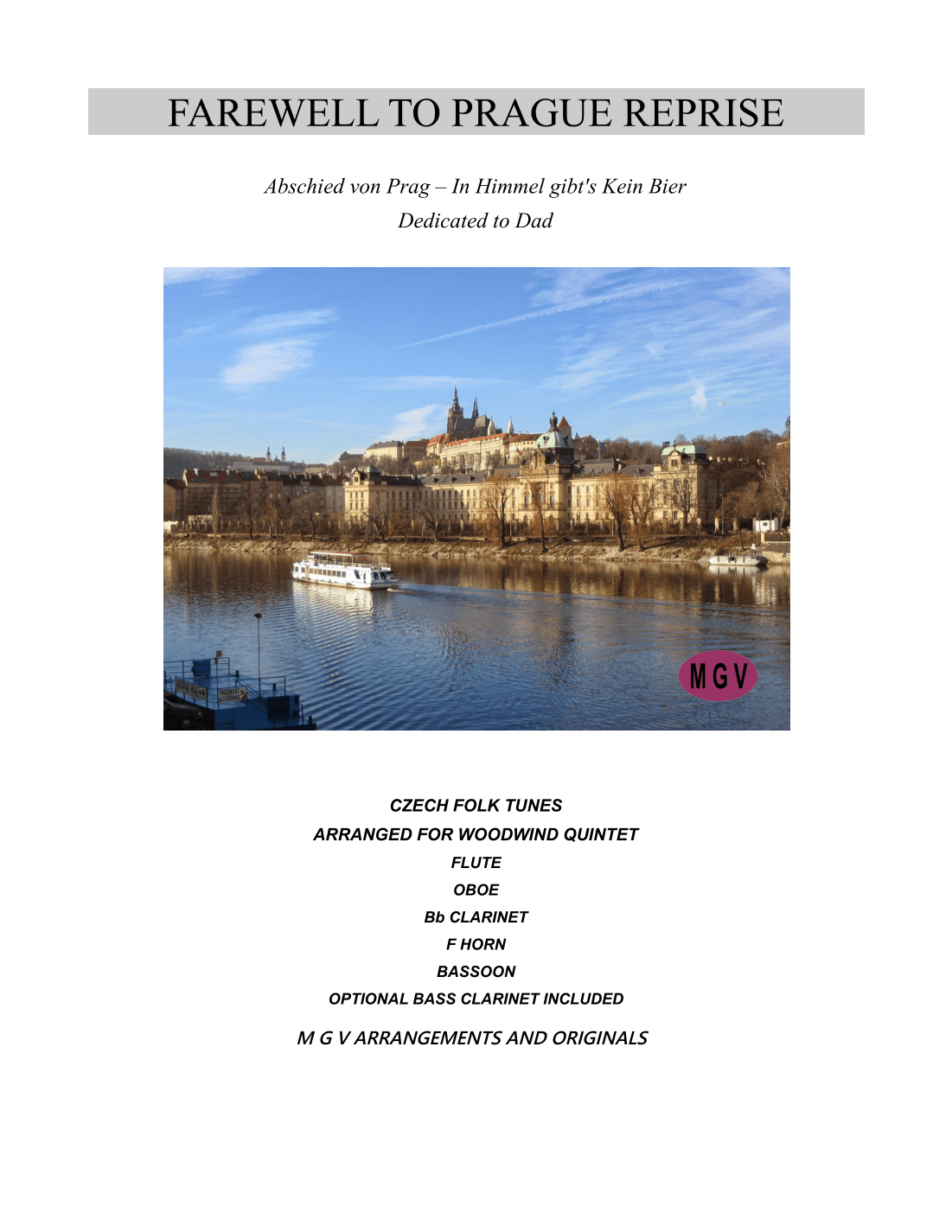 FAREWELL TO PRAGUE REPRISE (arr. Michael Vondracek)