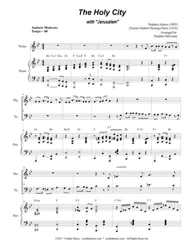 The Holy City (with "Jerusalem") (Duet for Violin and Cello) (arr. Stephen DeCesare)