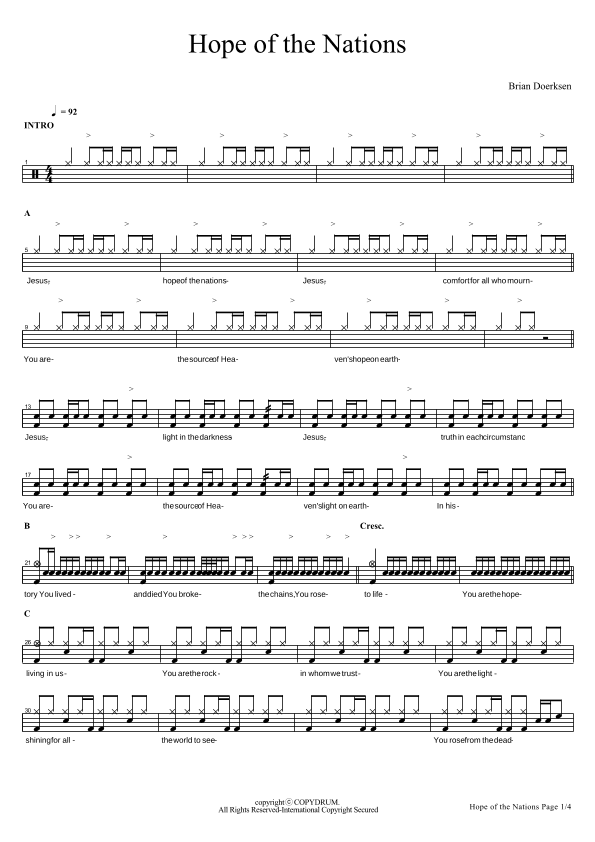 Hope Of The Nations (arr. COPYDRUM)