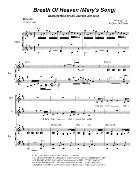 Breath Of Heaven (Mary's Song) (arr. Stephen DeCesare)