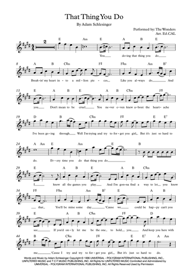 That Thing You Do! (arr. Ed.CAL)