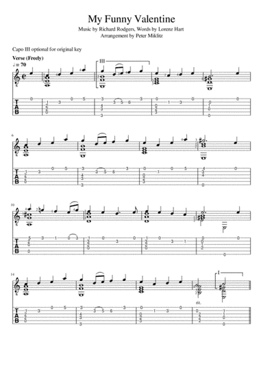 My Funny Valentine (arr. Peter Miklitz)