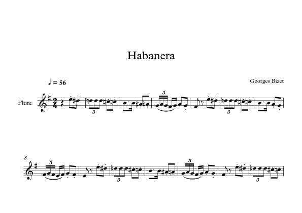 Habanera - Georges Bizet (Flute) (arr. Digital Book Music)
