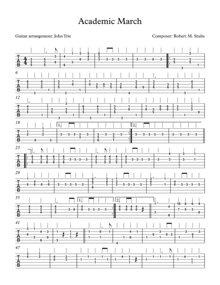 Academic March - tab (arr. John Trie)