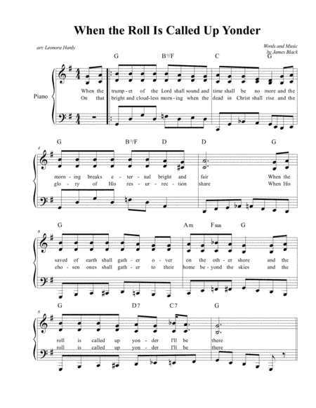 When the Roll Is Called Up Yonder (with a touch of boogie) (arr. Leonora Hardy)