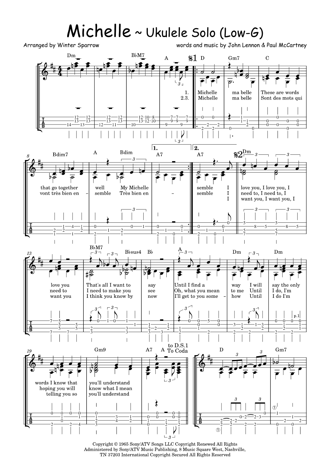 Michelle (arr. Winter Sparrow)