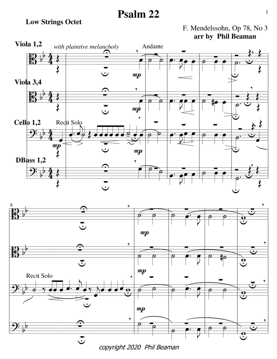 Psalm 22-Mendelssohn-Low Strings octet (arr. Phil Beaman)