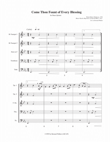 Come Thou Fount of Every Blessing (arr. Bernard Walker)