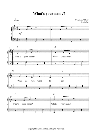 What's your name? (Nursery Rhymes for Easy Piano)