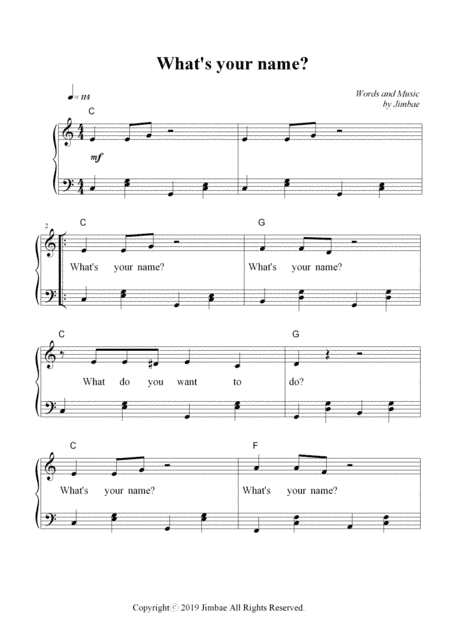 What's your name? (Nursery Rhymes for Easy Piano)