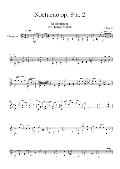 Nocturno op. 9 no. 2 (vibraphone - SIMPLIFIED) CHOPIN (arr. Duda Oriontte)