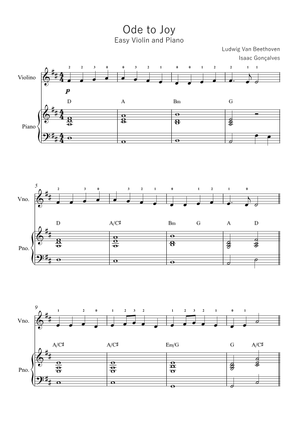 Ode to Joy (arr. Isaac Gonçalves)