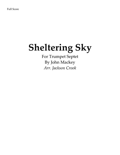 Sheltering Sky (arr. Jackson Crook)