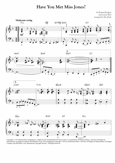 Have You Met Miss Jones? (arr. Alex Boyle)