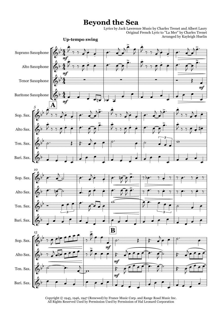 Beyond The Sea (arr. Kayleigh Huelin)