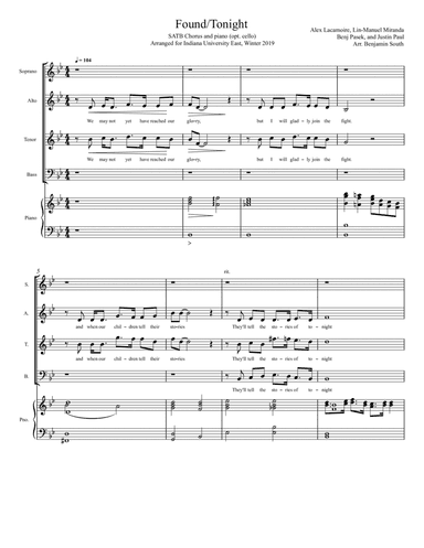 Found/tonight (arr. Benjamin South)