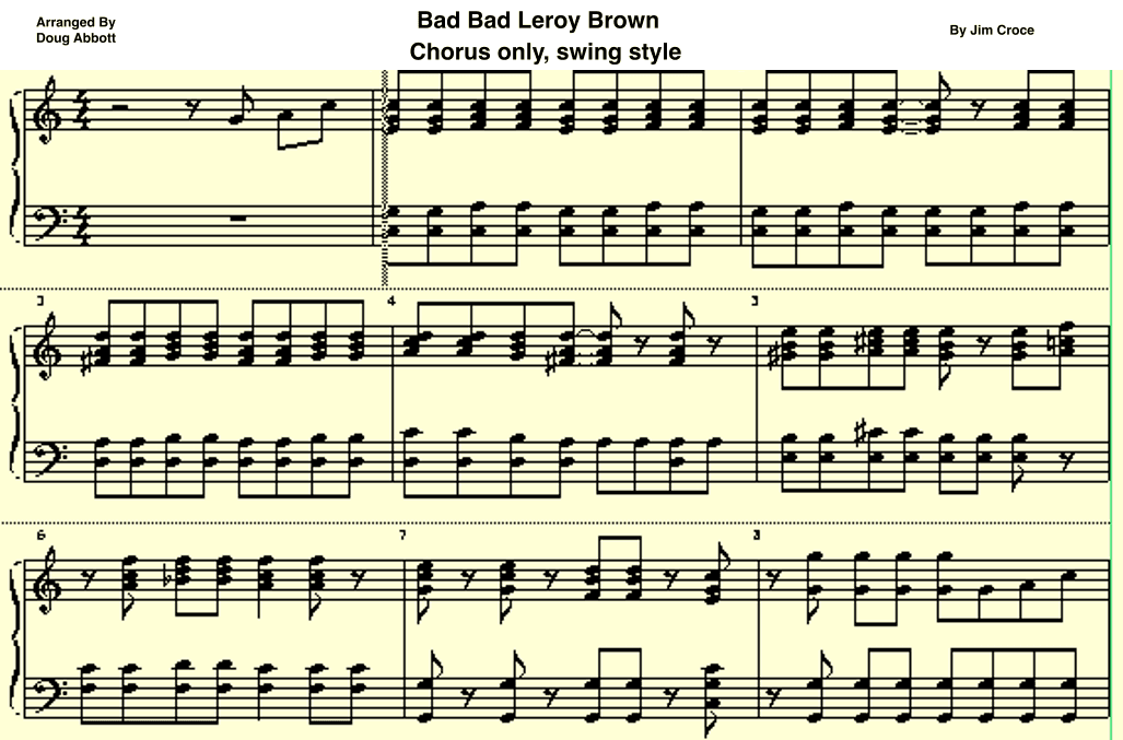 Bad, Bad Leroy Brown (arr. Doug Abbott)