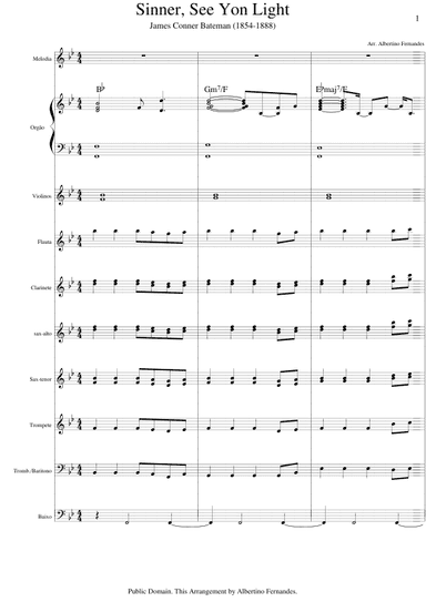 Sinner, See Yon Light - Score Only (arr. Albertino Fernandes)