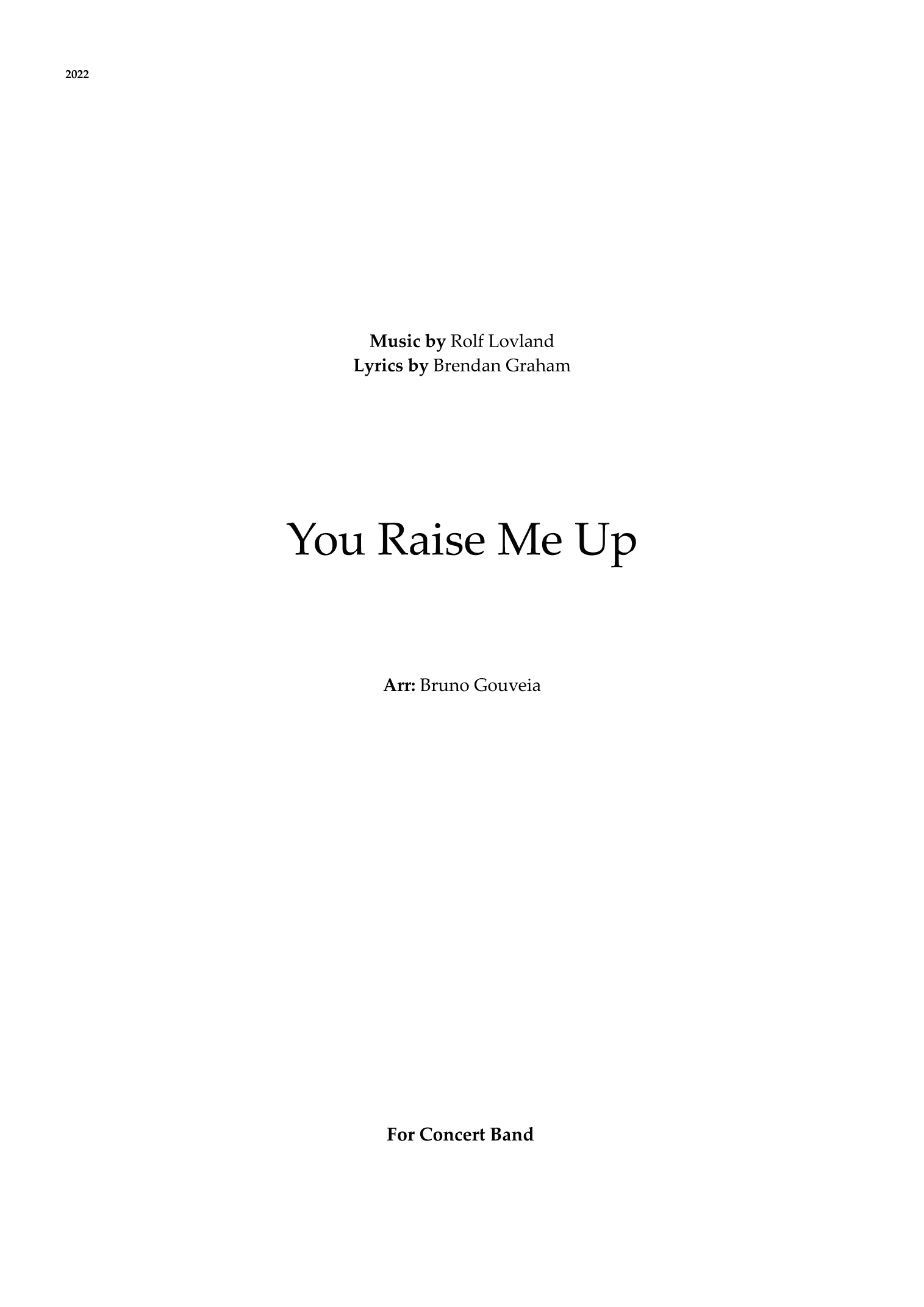 You Raise Me Up (arr. Bruno Gouveia)