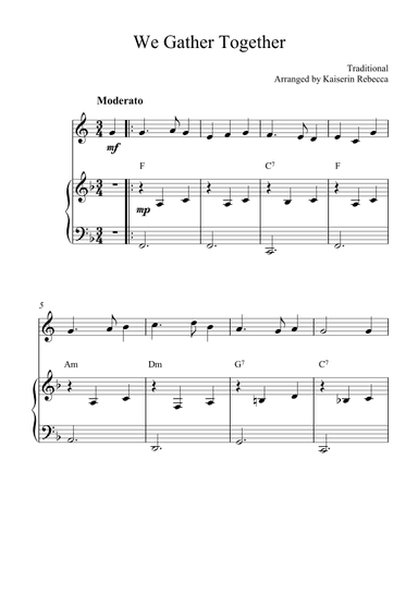 We Gather Together (arr. Kaiserin Rebecca)