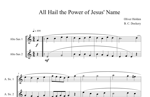 All Hail the Power of Jesus' Name (Alto Sax Duet) (arr. B. C. Dockery)