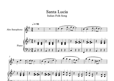 Santa Lucia - Italian Folk Song (Alto Sax + Piano) (arr. Digital Book Music)