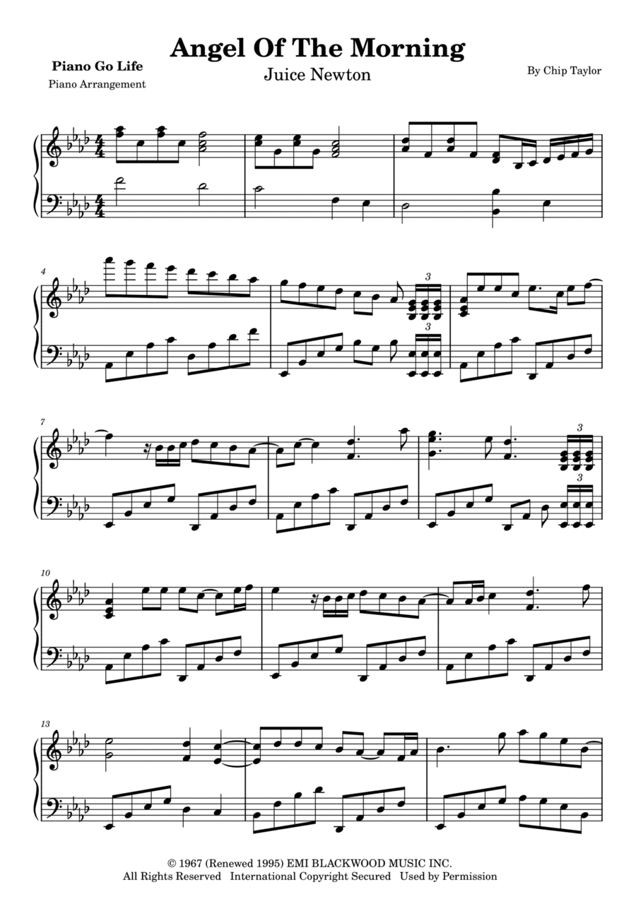 Angel Of The Morning (arr. Piano Go Life)
