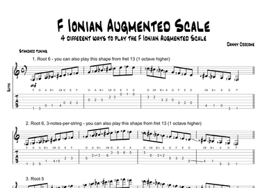 F Ionian Augmented Scale (4 Ways to Play)
