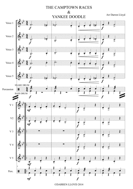 Camptown races & Yankee Doodle Dandy medley for flexible band (brass or wind). (arr. Darren Lloyd)