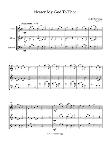 Nearer My God To Thee (arranged for Woodwind Trio) (arr. Jordan Grigg)