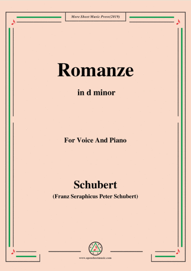 Schubert-Romanze,from 'the play Rosamunde',in d minor,Op.26,for Voice and Piano (arr. MSM)
