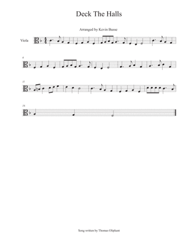 Deck The Halls - Viola (arr. Kevin Busse)