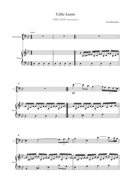 Lento for cello
