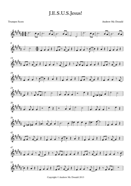 J.E.S.U.S Jesus Bb Trumpet Score