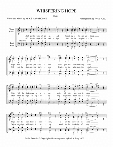 Whispering Hope (arr. Paul A. Jorg)