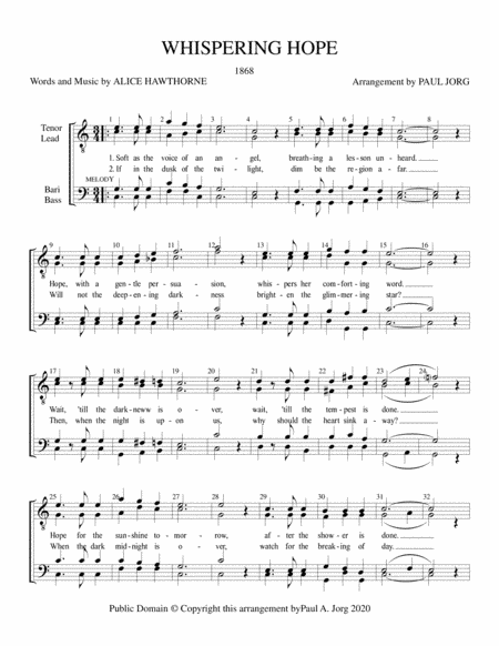 Whispering Hope (arr. Paul A. Jorg)