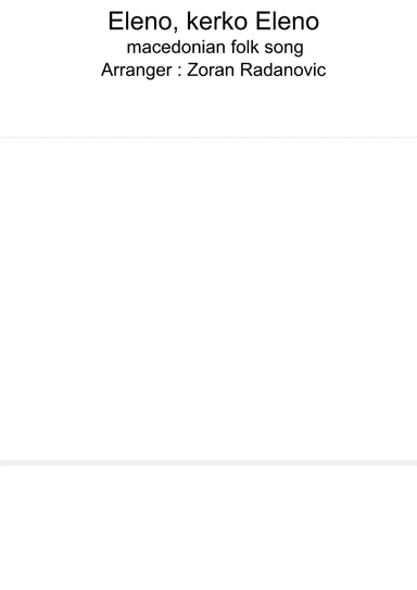 Eleno, kerko eleno - for accordion duet (arr. Zoran Radanovic)