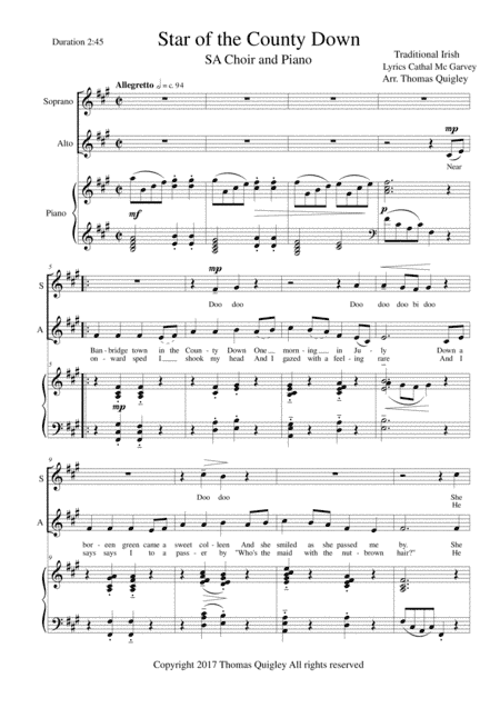Star of the County Down (arr. Thomas Quigley)
