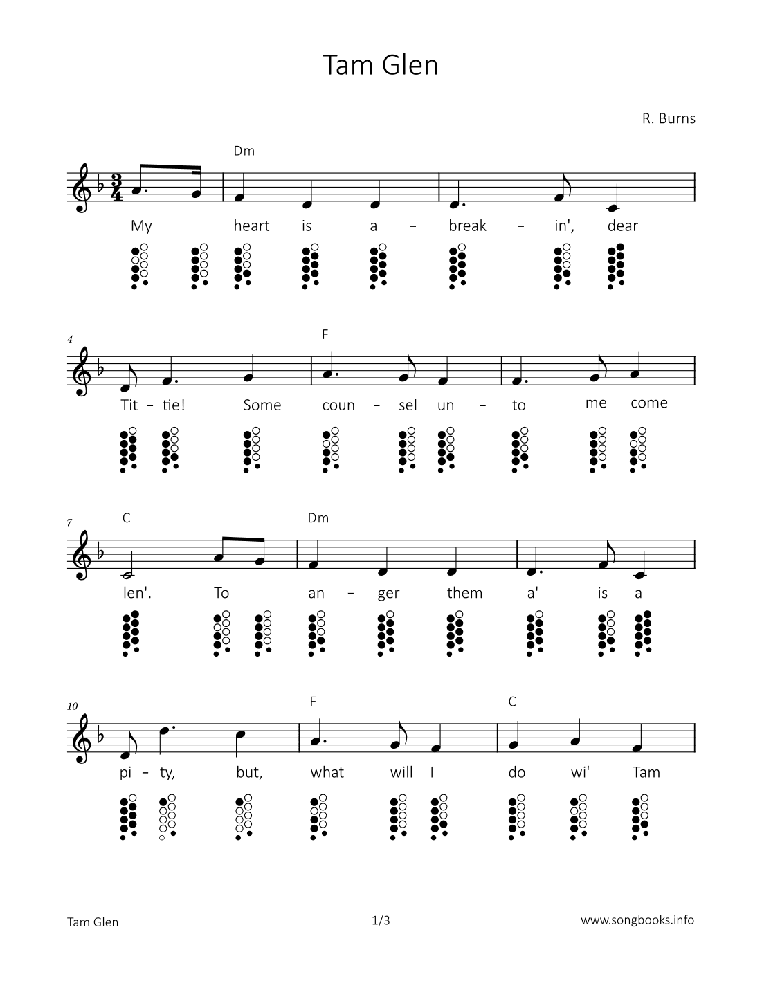 Tam Glan (arr. songbooks.info)