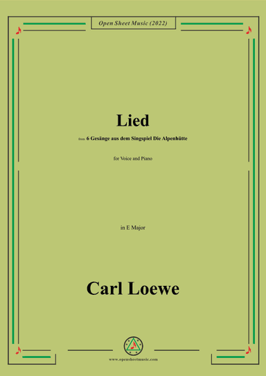 Loewe-Lied,in E Major,for Voice and Piano (arr. OSM Press)