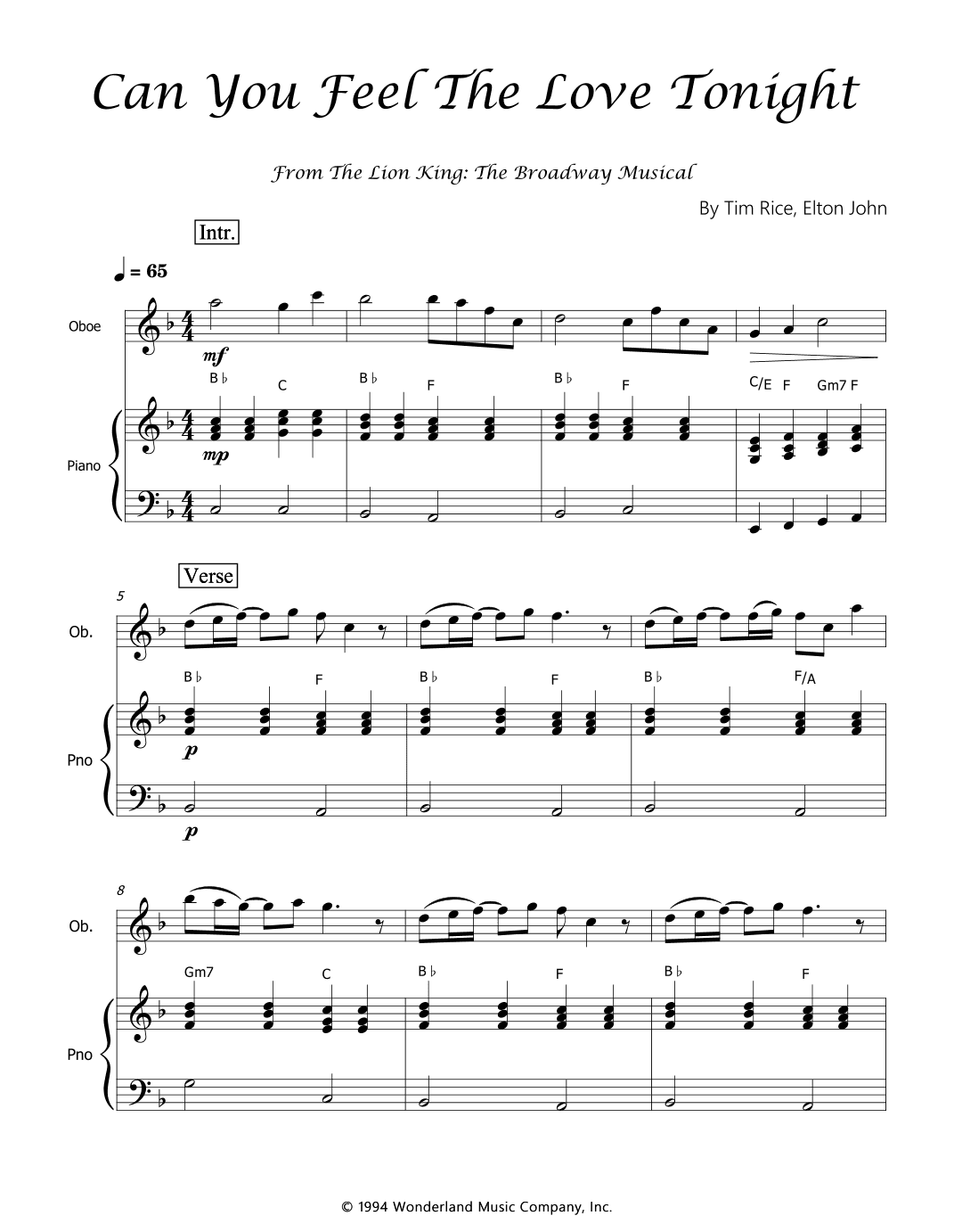 Can You Feel The Love Tonight (arr. Luís Gustavo Rossato)
