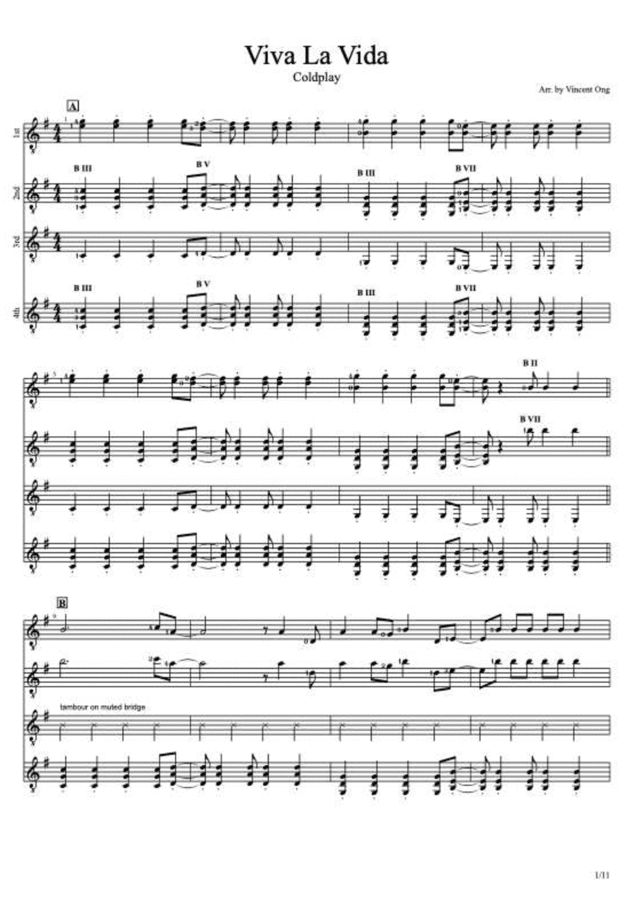 Viva La Vida (arr. Vincent Ong)
