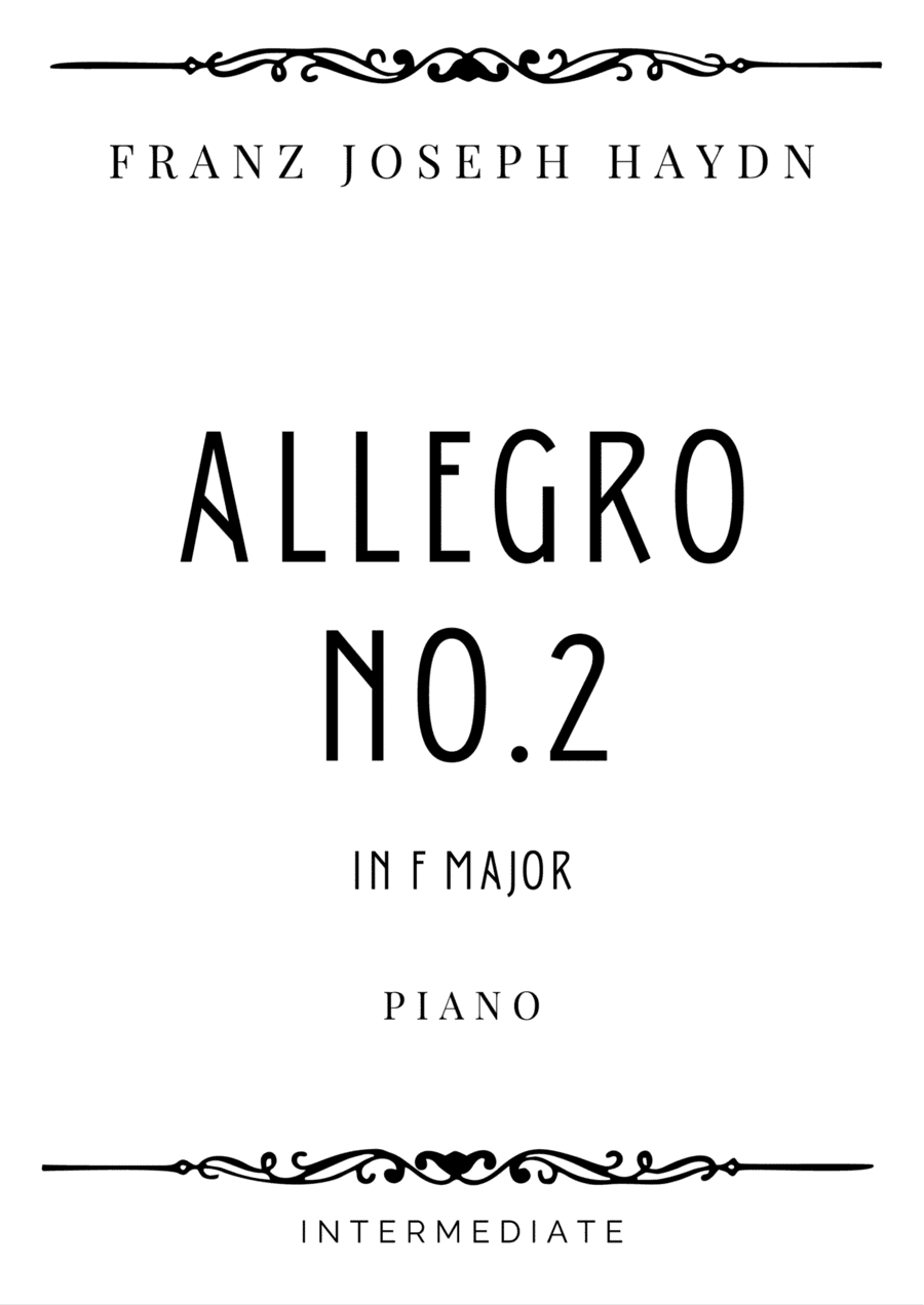 Haydn - Allegro No.2 (From 12 Easy Pieces) - Intermediate (arr. Piacere Music Sheets)