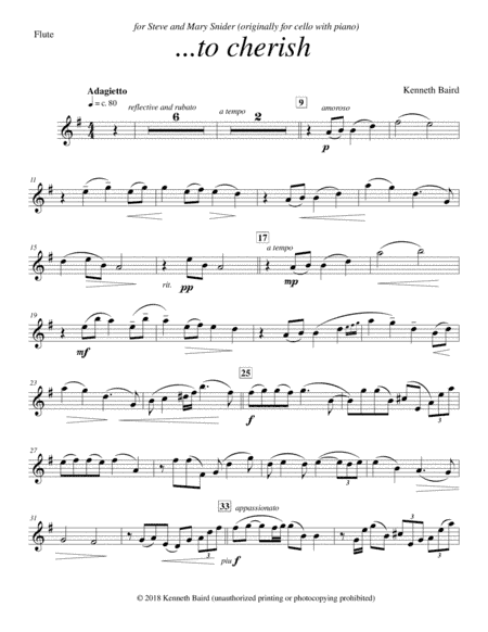 to cherish (revised for flute and piano)